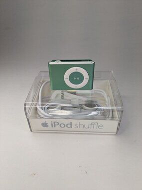 Apple iPod Shuffle Green 2nd Gen 1GB A1204 New Battery Dock Earbuds MP3 Bundle